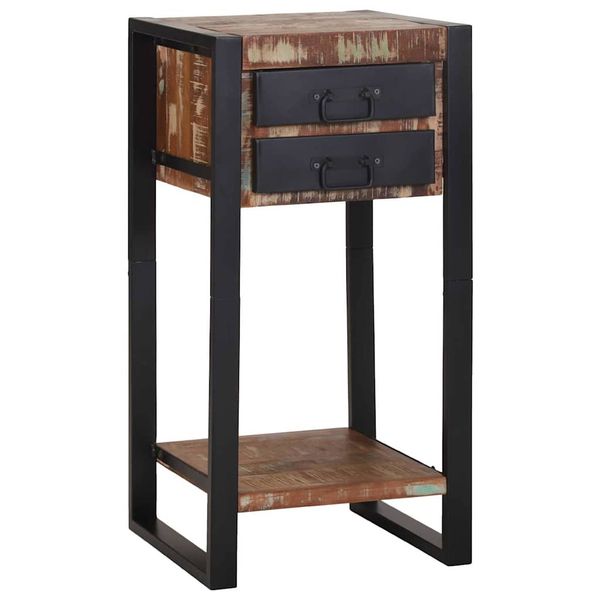 vidaXL Koncový stôl Viacfarebný 40 x 40 x 80 cm Masívne obnovené drevo