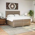 vidaXL Boxspring posteľ s matracom kapučínová 200x200 cm umelá koža