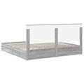 vidaXL Úložná posteľ Sivý Sonoma 200 x 200 cm Kompozitné drevo