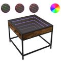 vidaXL Konferenčný stolík s nekonečnými LED dymový dub 50x50x41 cm