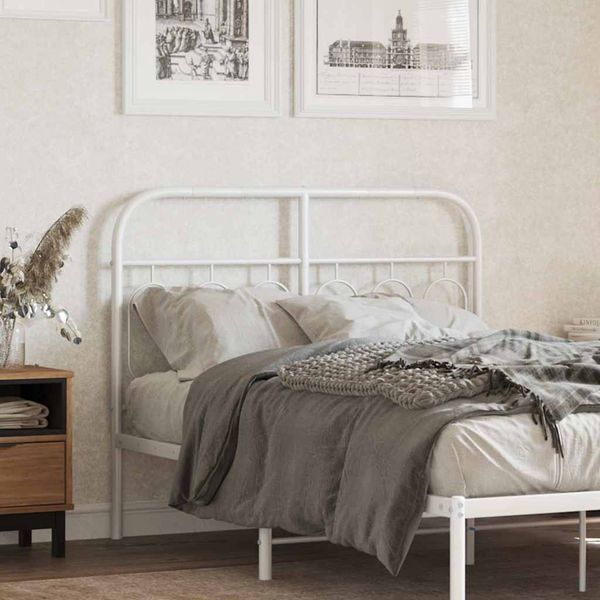 vidaXL Kovové náhradné čelo postele biele 120 cm
