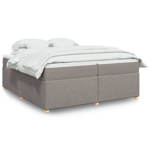 vidaXL Boxspring posteľ s matracom sivohnedý 200x200 cm látka