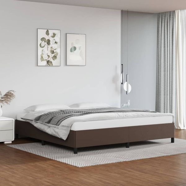 vidaXL Posteľný rám hnedý 200x200 cm umelá koža