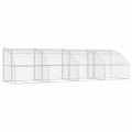 vidaXL Psí kennel 4 ks Strieborná 8 x 2 x 2 m Pozinkovaná oceľ