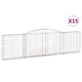 vidaXL Oblúkové gabiónové koše 15 ks 400x30x100/120cm pozinkov. železo