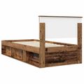vidaXL Rám postele Staré drevo 90 x 200 cm Masívne borovicové drevo