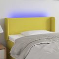 vidaXL Čelo postele s LED zelené 83x16x78/88 cm látka