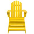 vidaXL Záhradná stolička Adirondack s otomanom a stolíkom jedľa žltá