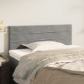 vidaXL Čelo postele bledosivé 100x5x78/88 cm zamat