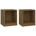 vidaXL Nočné stolíky 2 ks medovo-hnedé 35,5x33,5x41,5 cm borovicový masív