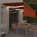 vidaXL Automatická markíza tienidlo&LED&senzor vetra oranžovo-hnedá