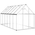 vidaXL Skleník so základovým rámom strieborný 334x169x195 cm hliník