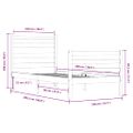 vidaXL Posteľný rám masívna borovica 100x200 cm medovo-hnedý