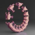 Masážna hula hoop obruč HMS HHW01 so závažím ružová