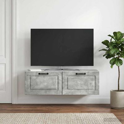 vidaXL Nástenná TV skrinka Nástenný Betónovo sivá 98 x 31 x 30 cm