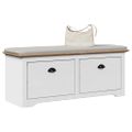 vidaXL Lavica do predsiene "BODO" Biela a hnedá 114x40x45 cm