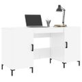 vidaXL Stôl lesklý biely 140x50x75 cm spracované drevo