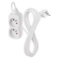 Prodlužovací kabel EMOS P0213 / 3 m / 2 zásuvky / biely / PVC / 1 mm2
