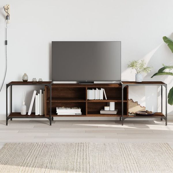 vidaXL TV skrinka hnedý dub 203x37x50 cm kompozitné drevo