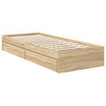 vidaXL Úložná posteľ Sonoma dub 75 x 190 cm Kompozitné drevo