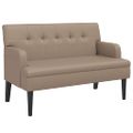vidaXL Lavička s operadlom kapučínová 112x65,5x75 cm umelá koža
