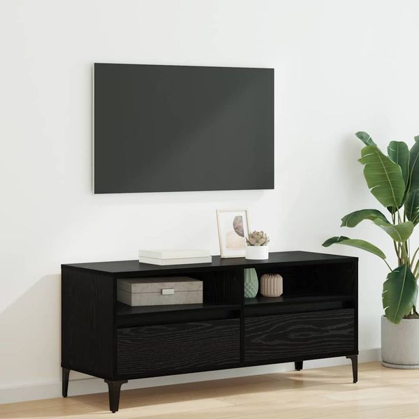 vidaXL TV skrinka so zásuvkou Čierny dub 100 x 34,5 x 44,5 cm