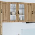 vidaXL Nástenný sklenený kabinet PORTO Remeselný dub 80 x 31 x 80 cm