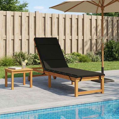 vidaXL Vankúš na ležadlo GEMERT 100% polyester Čierna 200 x 50 x 3 cm