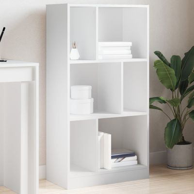 vidaXL Knižnica biela 57x28,5x107,5 cm kompozitné drevo