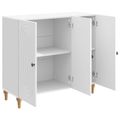 vidaXL Servírovacia skriňa Biela s vysokým leskom 89 x 34,5 x 80 cm