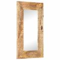vidaXL Ručne vyrezávané zrkadlo 80x50x2,5cm masívne mangovníkové drevo