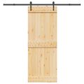 vidaXL Posuvné dvere NARVIK Prírodná a čierna 80 x 210 cm (213,5 cm)