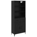 vidaXL Highboard Čierny dub 69,5 x 34 x 180 cm Kompozitné drevo