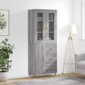 vidaXL Vysoká skrinka sivý dub sonoma 69,5x34x180 cm spracované drevo