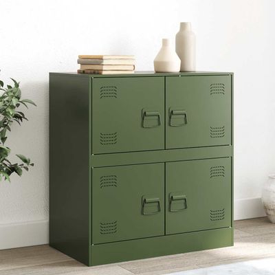 vidaXL Komoda olivovo-zelená 67x39x73 cm oceľová