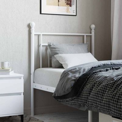 vidaXL Kovové náhradné čelo postele biele 80 cm