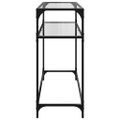 vidaXL Konzolový stolík priehľadná sklenená doska 98x35x81 cm oceľ