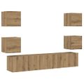 VidaXL 6 dielna súprava nástennej TV skrinky Artisan Oak