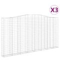 vidaXL Oblúkový gabionový kôš 3 ks 400x30x200/220cm pozinkované železo