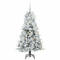 vidaXL Umelý Sklápací Vianočný Stromček Biela 150 cm PE a PVC