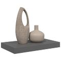 vidaXL Plávajúca nástenná polica, lesklá sivá 40x23,5x3,8 cm, MDF