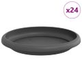 vidaXL Kruhový kvetinový podnos 24 ks Čierna Ø 15,5 x 2 cm Plast