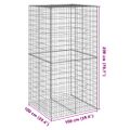vidaXL Gabiónový kôš s krytom 100x100x200 cm pozinkované železo