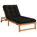 vidaXL Vankúš na ležadlo VIANEN 100% polyester Čierna 200 x 90 x 8 cm