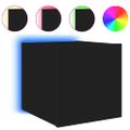 vidaXL TV nástenné skrinky s LED svetlami 2 ks čierne 30,5x35x30 cm