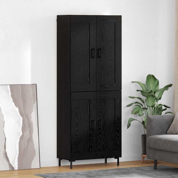 vidaXL Highboard 2 pcs Čierny dub Kompozitné drevo
