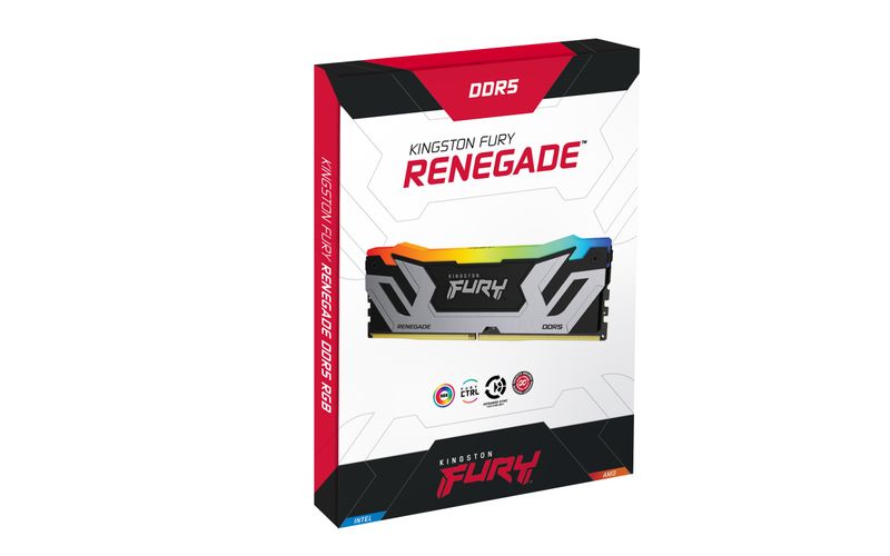 Kingston FURY Renegade/CUDIMM DDR5/24GB/8400MHz/CL40/1x24GB/RGB/Black/Silv