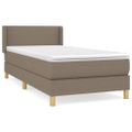 vidaXL Posteľný rám boxsping s matracom sivohnedý 90x200 cm látka