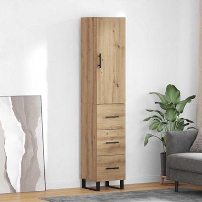 vidaXL Highboard Remeselný dub 34,5 x 34 x 180 cm Kompozitné drevo