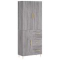 vidaXL Vysoká skrinka sivý dub sonoma 69,5x34x180 cm spracované drevo